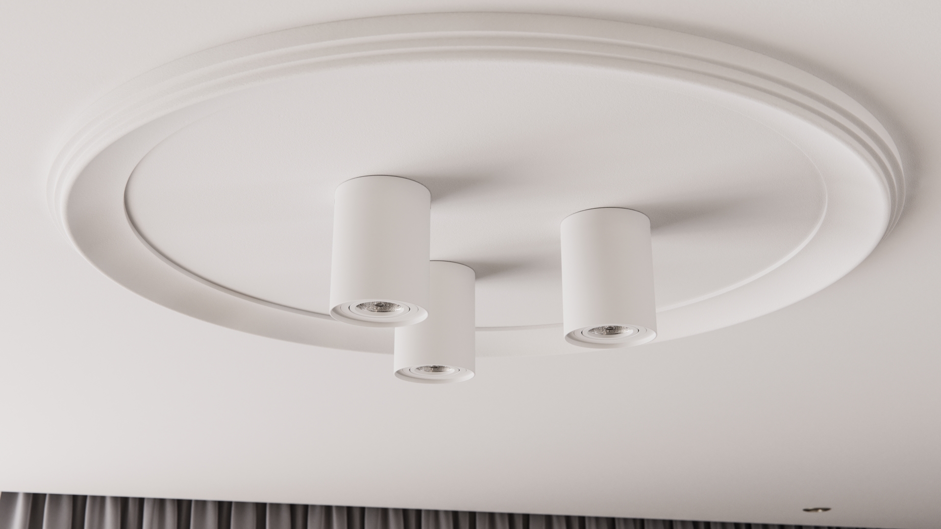 Main lighting from surface-mounted lamps